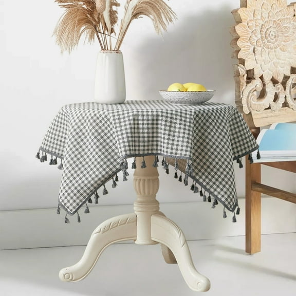 Blueek Colorful Cotton Linen Tablecloth 24x24 Inch - Durable & Heat Resistant, Perfect for Dining & Coffee Tables, Home Decor,Grid