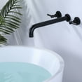 thumbnail image 4 of Wowow Wall Mount Tub Filler Faucets,High Flow Wall Mounted Bathtub Faucet with Two Handles and 12" Long Spout, Matte Black, 4 of 8
