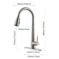 thumbnail image 7 of UWR-Nite Kitchen Faucet with Pull Down Sprayer Brushed Nickel, High Arc Single Handle Kitchen Sink Faucet with Deck Plate, Commercial Modern Stainless Steel Kitchen Faucets, 7 of 7