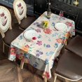 thumbnail image 5 of Pioneer Flower Floral Print Pattern Rectangle Tablecloth 60"x120",Waterproof Polyester Rectangle Table Cloth, Wipeable Spillproof Polyester Tablecloth for Dining, Camping, Indoor and Outdoor, 5 of 6