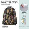 thumbnail image 5 of Fireman and Glove Black Pattern Backpack for School, Cute School Bag with Adjustable Shoulder Straps and Padded Back, 15.3"x11"x7.1", 5 of 5
