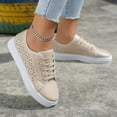 thumbnail image 5 of Cutout Flat Shoes Lace-up Hollow Out Walking Shoes For Women Loafers, 5 of 6