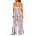 thumbnail image 3 of Women'S Summer Light Pink Floral Wide Leg Jumpsuit Casual Loose Sleeveless Spaghetti Strap Romper With Pockets, 3 of 7