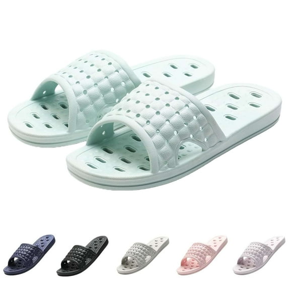 LAVA Women Men Shower Shoes Quick Drying Non Slip Bath Slippers Shower Sandals with Drain Holes Light Blue