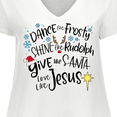 thumbnail image 4 of Inktastic Dance Like Frosty, Shine Like Rudolph, Give Like Santa Women's Plus Size V-Neck T-Shirt, 4 of 5