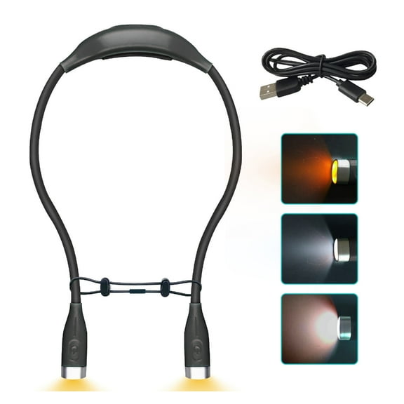 Flexible Neck Reading Light 3 Color Modes Rechargeable Battery Ergonomic Design for Bedside Reading Repair Work Travel