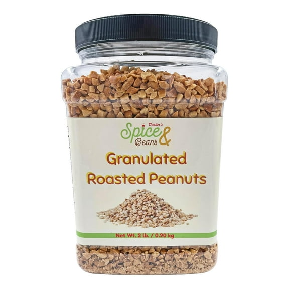 Granulated Roasted Peanuts | 2lb Container | by Dasher's Spice & Beans