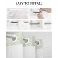 thumbnail image 5 of No Hook Shower Curtain with Snap in Liner, Vintage Floral Retro Green Persia Floral Pattern Hotel Shower Curtains for Bathroom, Washable Shower Curtain Liner Set with Mesh Top Window, 60"x72", 5 of 6