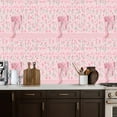 thumbnail image 2 of Boho Peel and Stick Wallpaper Delicate Pink Rose Floral Bow Design Contact Paper 17.7in x 9.8ft Wallpaper Removable Self Adhesive Wall Paper for Girls Bedroom Nursery Cabinets, 2 of 8