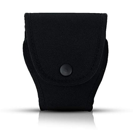 Black Nylon Handcuff Case Pouch - Holder with Secure Snap & Belt Loop by Houston Made of Nylon | Universal Fit | Can be use with Duty Belt and