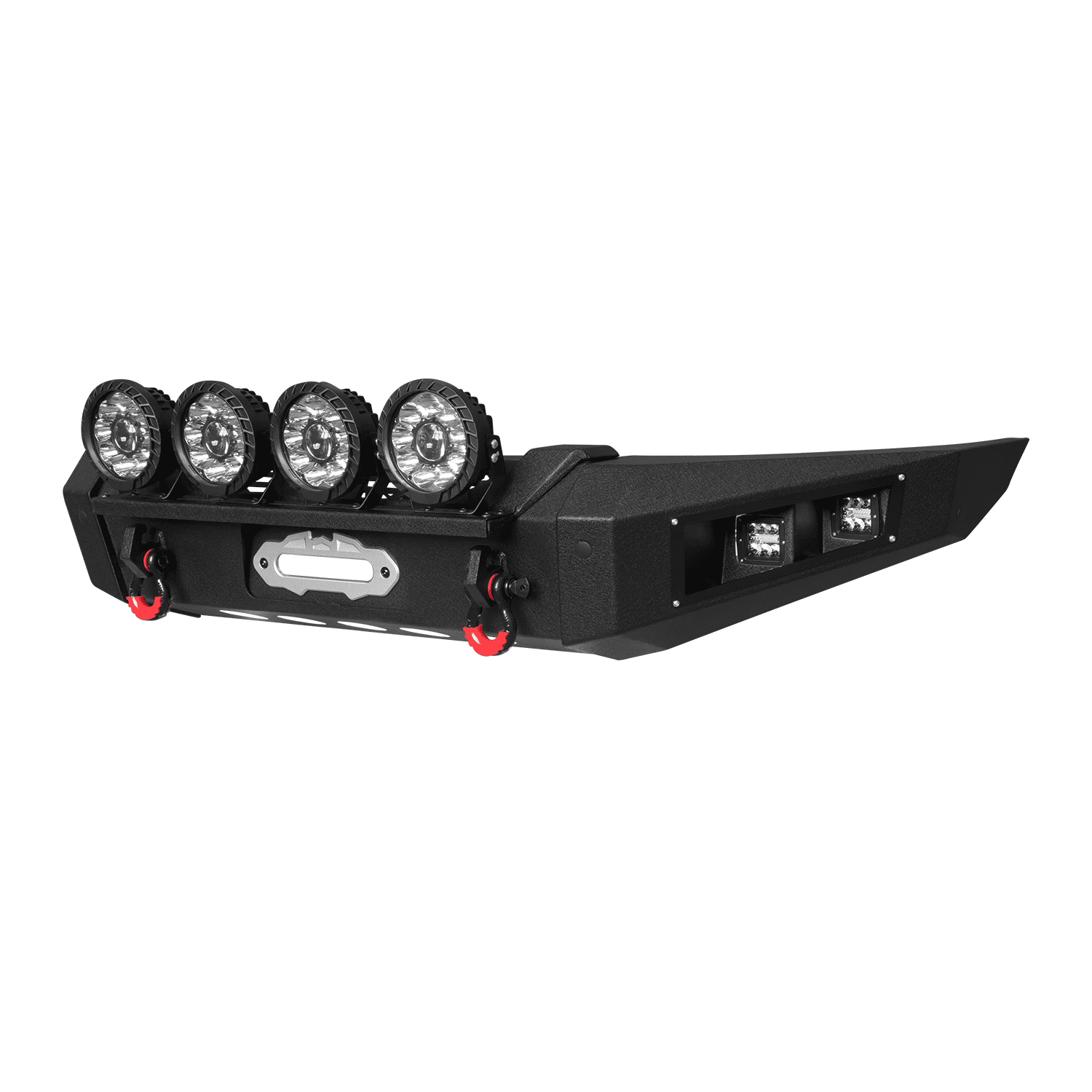 TIOYAR Steel Front and Rear Bumper for 2009-2010-2011-2012-2013-2014 Ford F150 (Not fit Raptor) With Winch Plate&Lights (Black Texture)