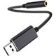 thumbnail image 1 of Adaptador de audio USB, adaptador de audio USB a conector de audio de 3,5 mm, adaptador de audio de tarjeta de sonido externo USB con conector de auriculares y micrófono de 3,5 mm (negro / 20 cm) Namotu CZDZ-HQ55, 1 of 5