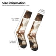 thumbnail image 2 of Daiia Sports Socks Rustic Cow Butterflies Champagne Printed Novelty Crew Socks for Men Women Knee High Socks Cotton Socks Soft & Breathable Support Unisex Socks, 2 of 9