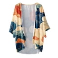thumbnail image 5 of Breezora Blouse Imprimée Aérée pour Femmes avec Manches Bouffantes, Cardigan Léger pour Superposition et Décontracté Taille G Rouge, 5 of 5