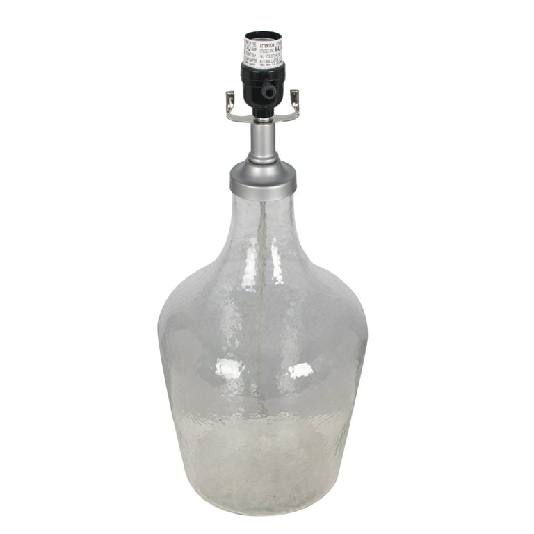 Clear Dimpled Glass Table Lamp With Led, Mainstays Fillable Glass Jar Table Lamp Base