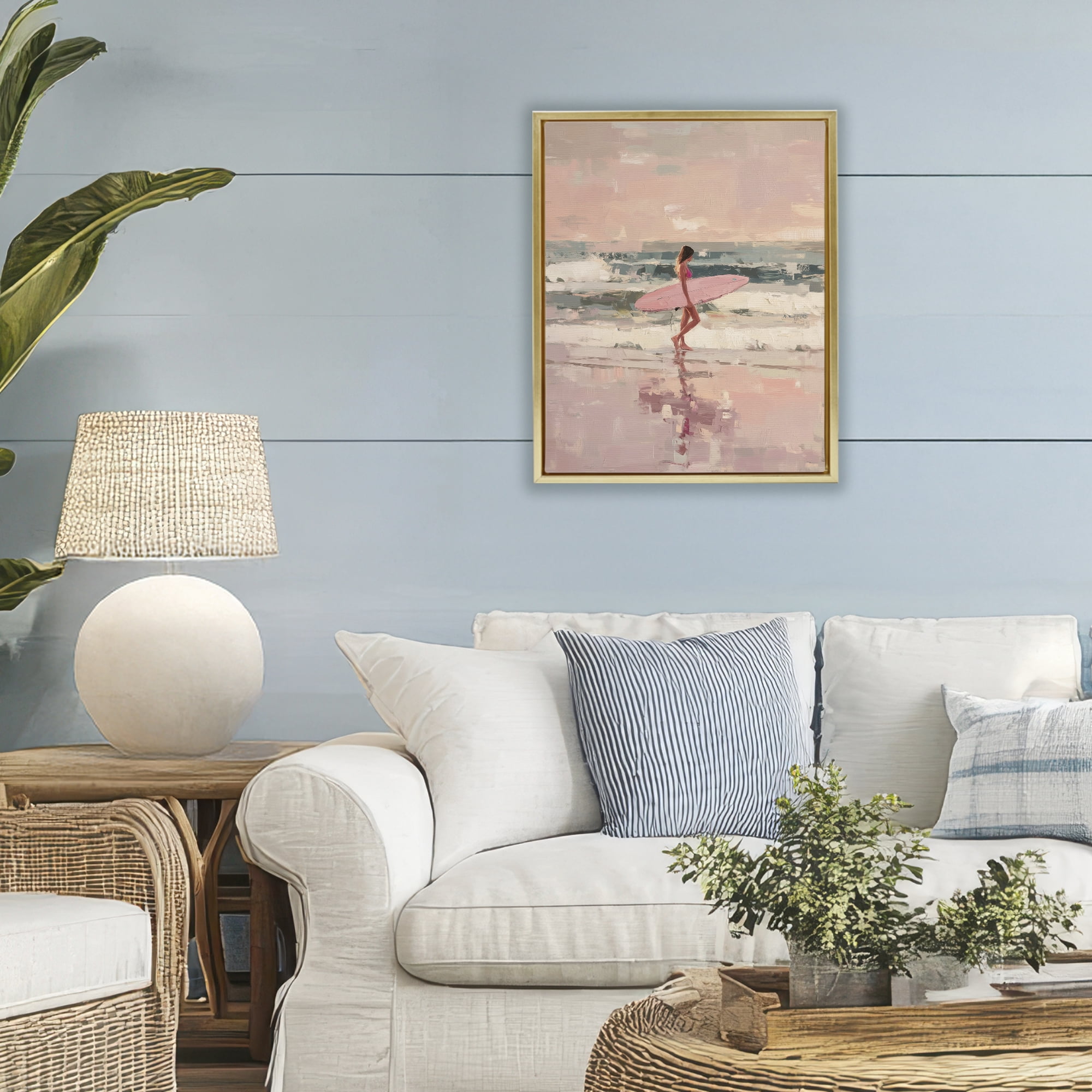 Stupell Industries Rider Of The Waves Gold Framed Floater Canvas Wall Art, design by Svetlana Aleynikova