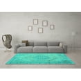 thumbnail image 3 of Ahgly Company Machine Washable Indoor Square Persian Turquoise Blue Traditional Area Rugs, 6' Square, 3 of 4