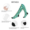 thumbnail image 5 of Lsque Lemon Blue Pattern Sport Compression Socks for Men & Women 15-20 mmHg Knee High Nurse Pregnant Running Medical and Travel Athletic, 5 of 6