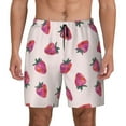 thumbnail image 3 of Uemuo Hand Drawn Strawberry Pattern Mens Swim Trunks Quick Dry Board Shorts with Mesh Lining, Stretch Beach Shorts Quick Dry No-Chafing Board Shorts-X-Large, 3 of 9