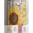 thumbnail image 6 of Red Yellow Sunflowers Sheer Curtains 96 Inch Length 2 Panels Set Window Treatments, Retro Rustic Barn Doors Butterfly Brown Rod Pocket Semi Curtains for Living Room/Bedroom/Kitchen, 104"W x 96"L, 6 of 7