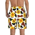 thumbnail image 3 of Naloa Cow Print Sunflower Men's Beach Shorts, Surfing shorts, Swim trunks, Quick Dry Swim Trunks for Surfing Beach Fun - X-Large, 3 of 9
