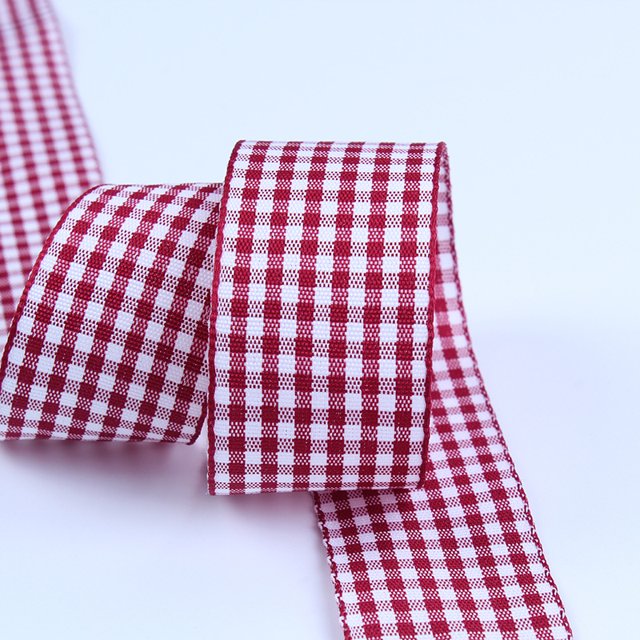 6mm Wide Lattice Plaid Ribbons Bow Ribbon Gift Wrapping Polyester Ribbon Handmade DIY Accessories,50 Yards Color 18