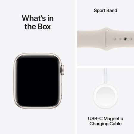 Apple Watch SE 2nd Generation (GPS+Cellular) 40mm Aluminum Case with Starlight Sport Band - S/M - Starlight - (2024)