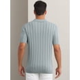 thumbnail image 2 of DARING DIVA Men's Short Sleeve Button Regular Fit Knit Texture Polo Shirt L Gray, 2 of 5