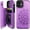 Purple, variant on Compatible with iPhone 12 and iPhone 12 Pro Case Wallet with Card Holder,Embossed Mandala Pattern Flower PU Leather Double Magnetic Buttons Flip Shockproof Protective Cover 6.1 Inch(Blue)