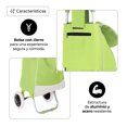 thumbnail image 3 of Carrito Plegable Multifuncional Queen Sense Ideal Para Mandado Supermercado Con Bolsa De Lona Color Verde, 3 of 6