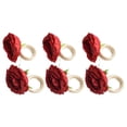 thumbnail image 6 of Elegant 6pcs Flower Napkin Rings - Perfect for Weddings & Special Occasions! Red, 6 of 9