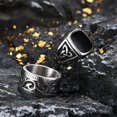 thumbnail image 2 of 4Pcs Stainless Steel Vintage Signet Rings for Men Biker Rings Set Pinky Thumb Spinner Ring Silver Gold Polished Edge Mens Rings for Men Jewelry Gift, 2 of 5