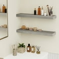 thumbnail image 5 of Jouetondream 24X6 Walnut Gray Floating Shelves for Wall, Wood Hanging Shelves up to 20lbs for Bedroom, Bathroom, Kitchen(Set of 2), 5 of 8