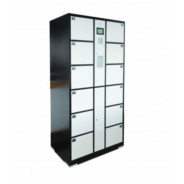 FixtureDisplays® 12 Slot TouchScreen Digtal Access Locker 26.8" x 70.8" x 18", Computer Control Smart Access Public Private Modes. Extra Duty TBD 18349