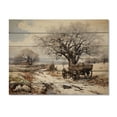 thumbnail image 3 of Designart "Cart Legacy White Old Cart" Old American Cart Print on Natural Pine Wood, 3 of 5