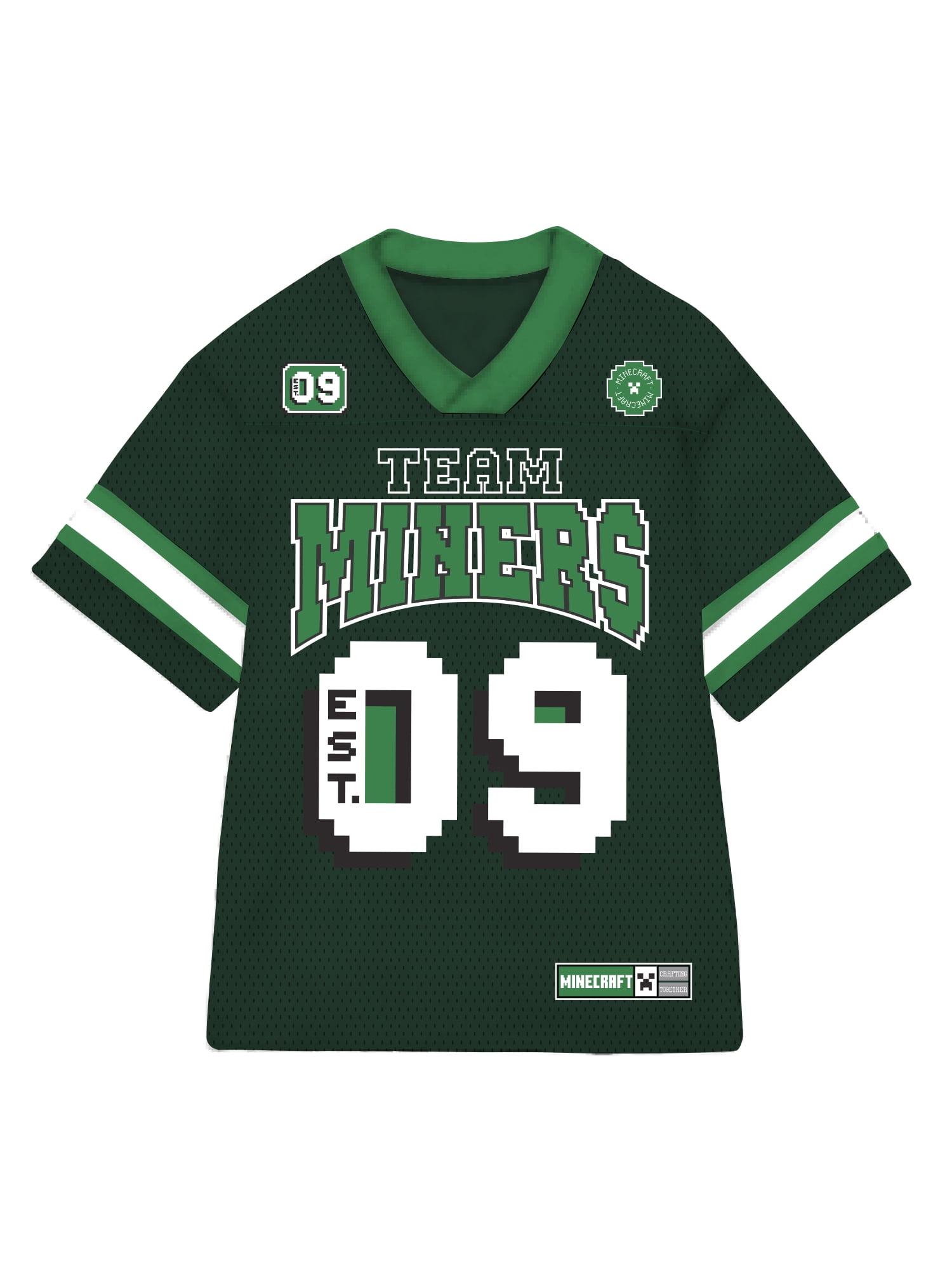 Minecraft Boys’ Short Sleeve Athletic Jersey, Sizes 4–18