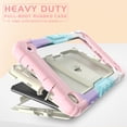 thumbnail image 6 of ELEHOLD for Samsung Galaxy Tab A 8.0 (2019) SM-T290/SM-T295 Ragged Case, Soft Silicone Hard PC Shoulder Strap Built-Kickstand Anti-Drop Shockproof Heavy Duty Protective Cover Case,Colorful Pink, 6 of 10