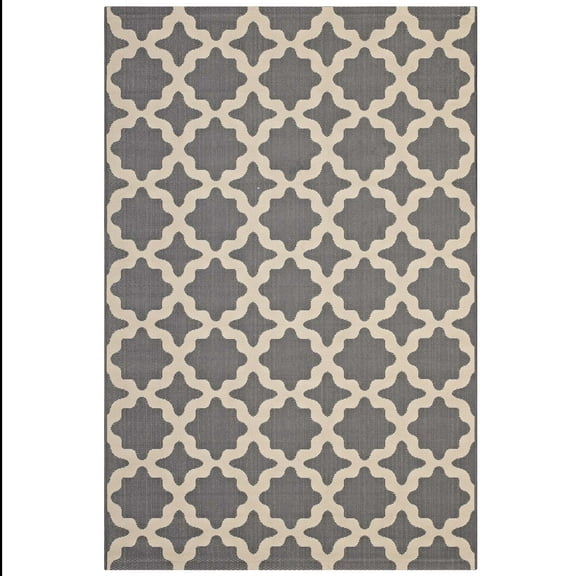 Modern Contemporary Urban Living Lounge Room, Indoor and Outdoor Area Rug Runner Floor Carpet, Moroccan Style, Fabric, Multi Grey Gray