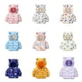 thumbnail image 2 of XBASW Boys Girls Winter down Cotton Coats for Kids Baby Cartoon Puffer Jacket Bear Hoods Toddler Light Outerwear 9M- 5Y, 2 of 11