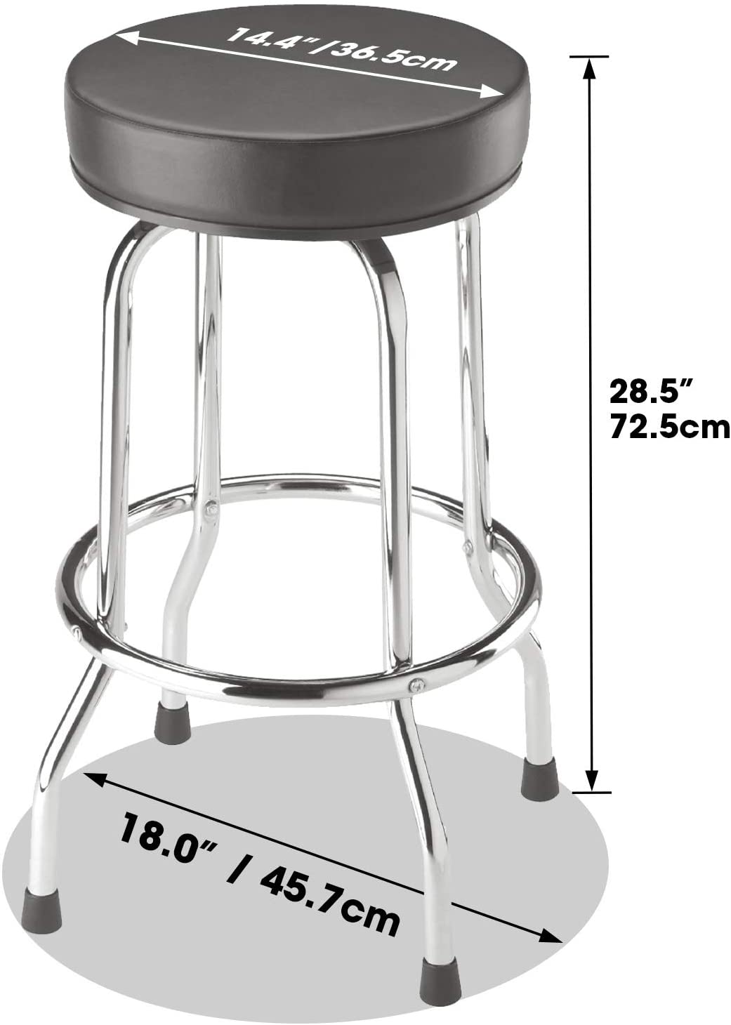 Torin Swivel Bar Stool 14.5-inch Diameter Seat w/ High-Density Foam Pad