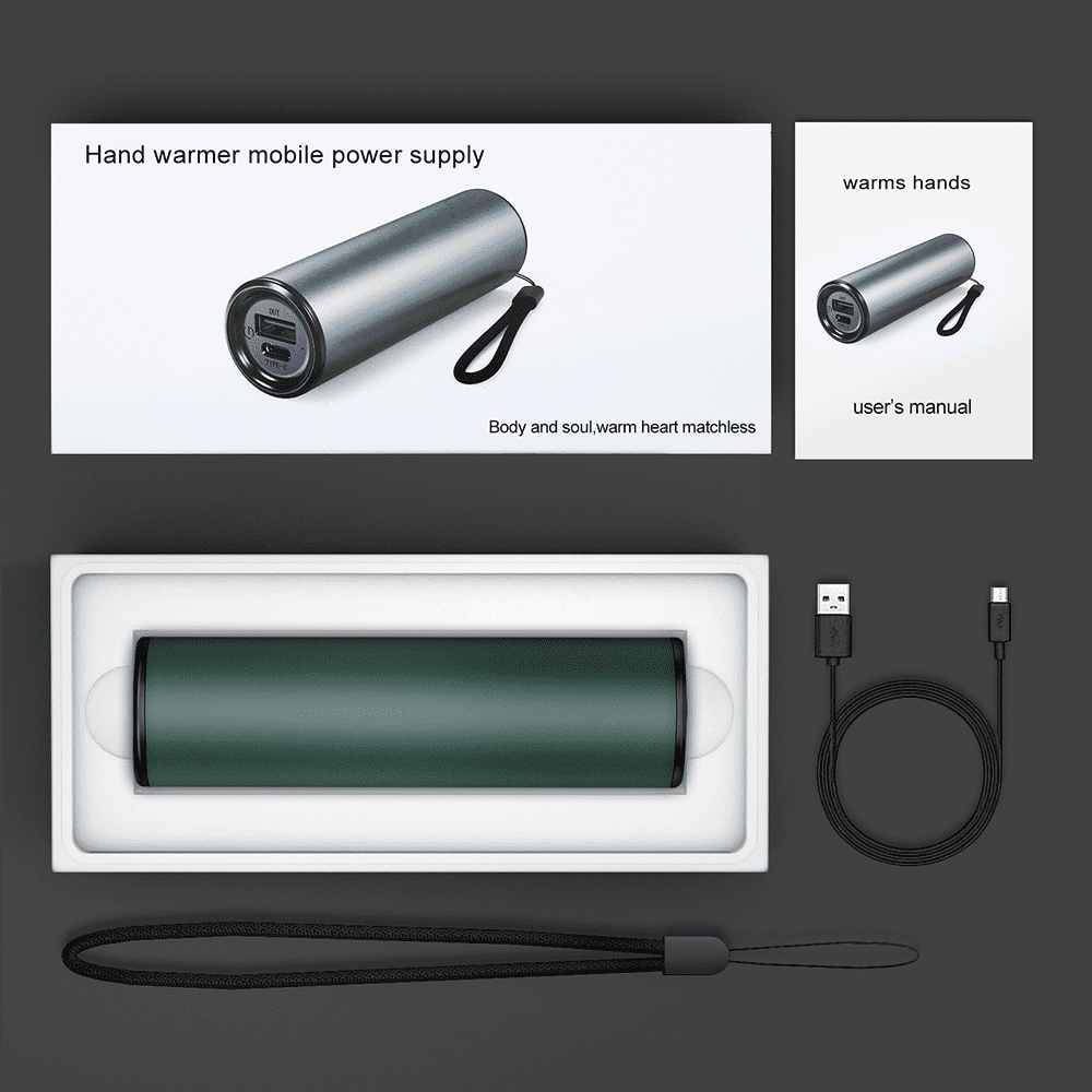 SkyGenius Rechargeable Hand Warmer 5000mAh Electric Hand Heater Power Bank, Green