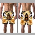 thumbnail image 3 of luoweisi Men's Beach Shorts Quick Dry Swim Trunks with Mesh Lining Bee L, 3 of 5