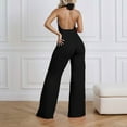 thumbnail image 2 of Women's Summer Casual Jumpsuit Sexy V Neck Pleated Wide Leg Long Pants Romper For Daily Wear Outing Work Party Comfortable Stylish Outfit, 2 of 2