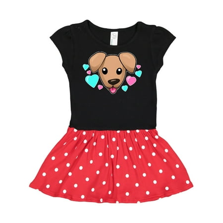 

Inktastic Cute Dog with Hearts Gift Toddler Girl Dress