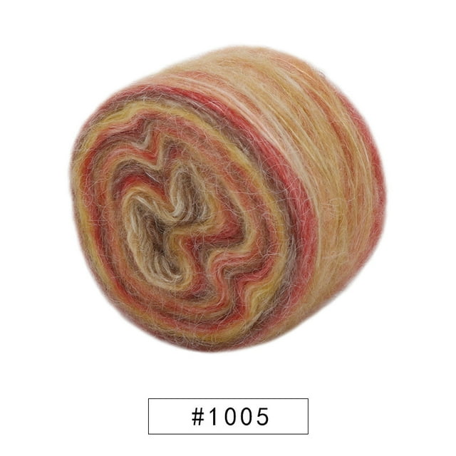 Nvzi Hilo suave para ganchillo - 1 rollo de hilo multicolor, hilo de mohair degradado, ultrasuave y liso, ideal para manualidades, pertenece a la categoría de hilos, fácil de tejer. Estilo D