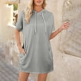 thumbnail image 4 of Hauts d'Été pour Femmes 2024 à Moins de 10 $! Mode Oversize Uni Élégant Camisole Robe à Col Rond Cadeau pour Femmes en Solde, 4 of 5