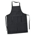 thumbnail image 3 of Delantal de cocina ajustable impermeable con dos bolsillos para cocinas, restaurantes, panaderos y bares en blanco y negro, 3 of 15