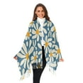thumbnail image 3 of FORMRS Womens Scarf Winter Soft Long Big Warm Shawls Wrap Tassel Scarves, Whimsy Daisy Pattern, 3 of 9