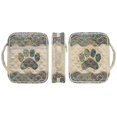 thumbnail image 2 of Xixirimido Dog Paw Boho Mandala Print Quilted Bible Cover Case for Women Men Large Carrying Bag Book Tote Bags with Handle & Bookmarks Bible Study Supplies Christian Gifts, 2 of 7