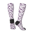 thumbnail image 4 of Fotbe Violets Flowers print Women's Men's Novelty Crew Socks Cotton Socks Knee High Socks for Walking,Running,Nurses,Pregnancy, 4 of 9